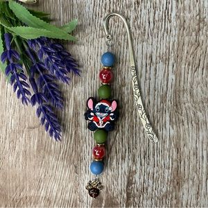 Bookmark Stitch Reindeer Handcrafted Artisan Beaded Metal Journal Gift Read Book